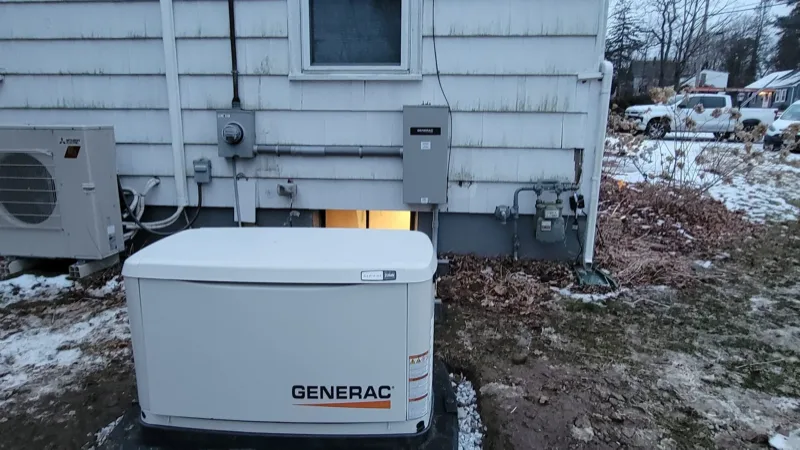 Generac standby generator installed outside a home