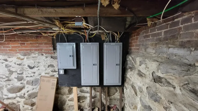 Electrical panel upgrade in a basement